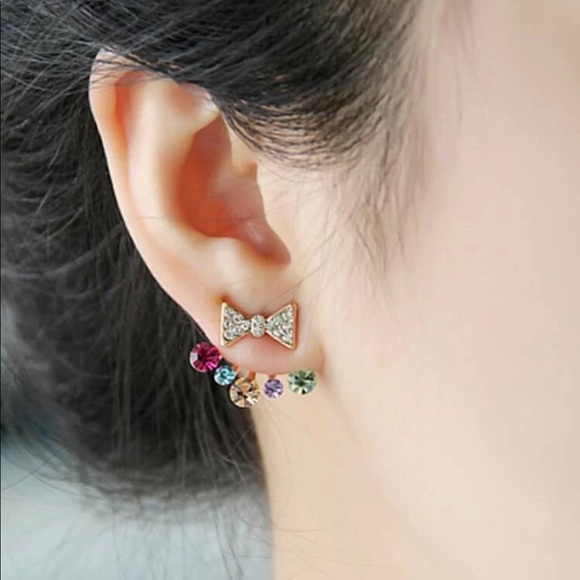 Other - • Carolina •  Bow Rhinestone Earring Jackets